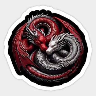 Twin Dragons Sticker
